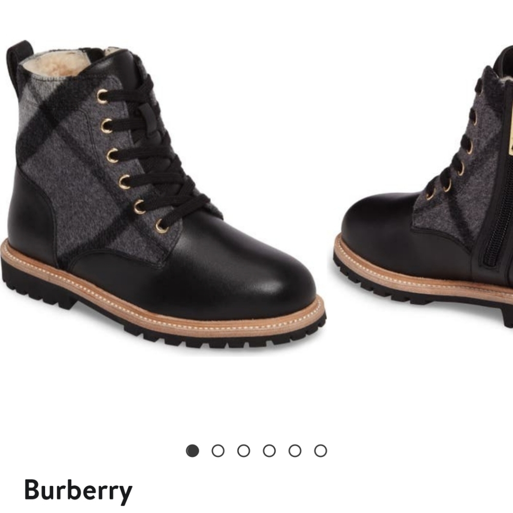 Burberry plaid boots